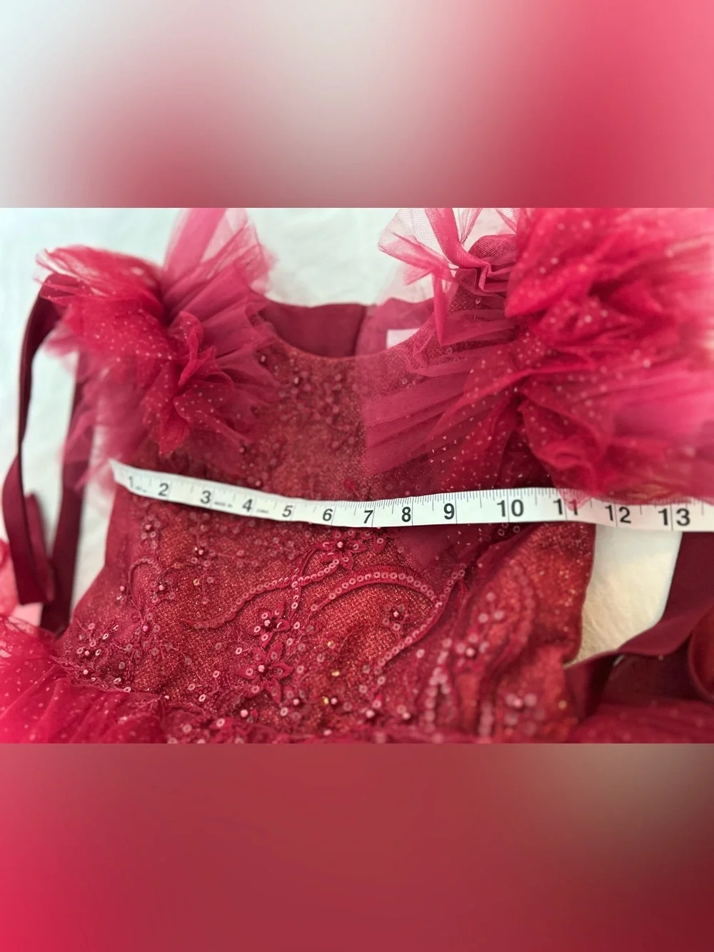 Tip Top Kids Red Sequin Glitz Pageant Tutu Gown Dress 6 Holiday Party